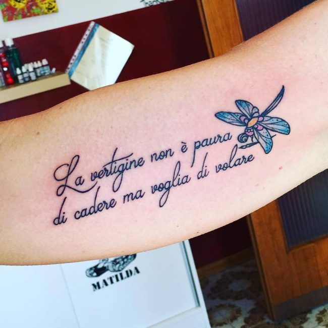 Dragonfly Tattoo With Quote