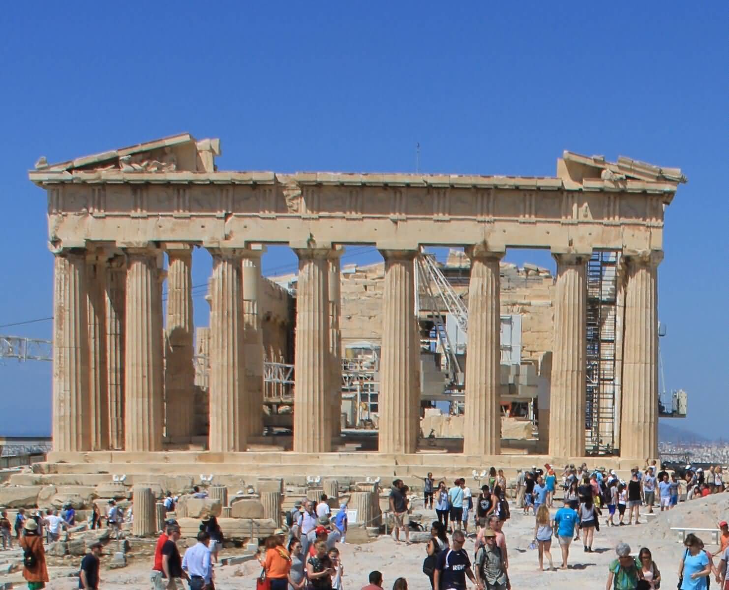 Eastern Facade Of The Parthenon Temple In Athens