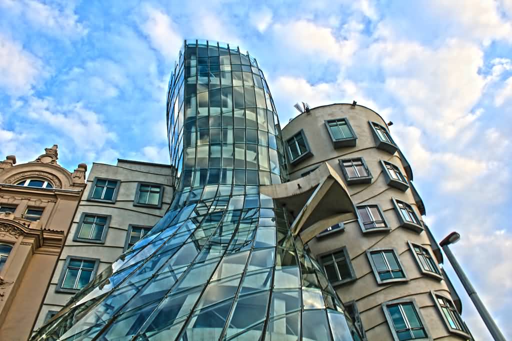 Exterior View Of The Dancing House From below