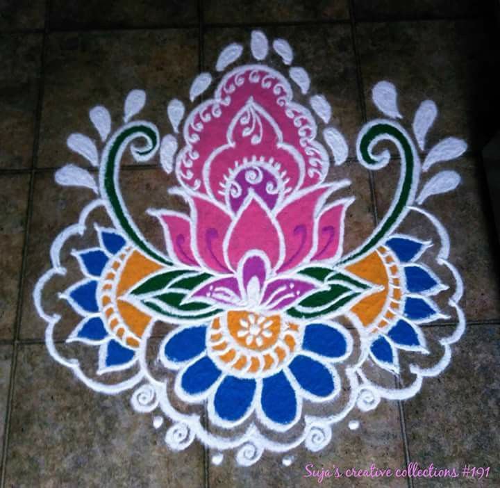 Flower Design Rangoli For Diwali