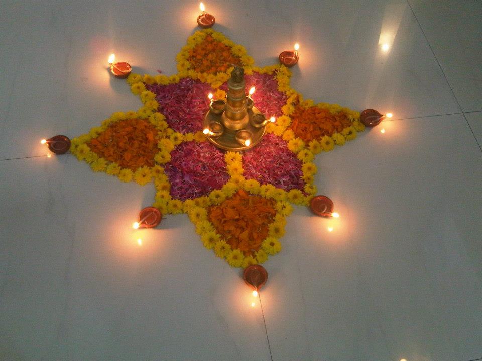 Flowers Rangoli Design Ideas For Diwali Decoration
