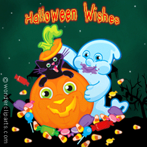 Funny glitter Halloween wishes graphic image