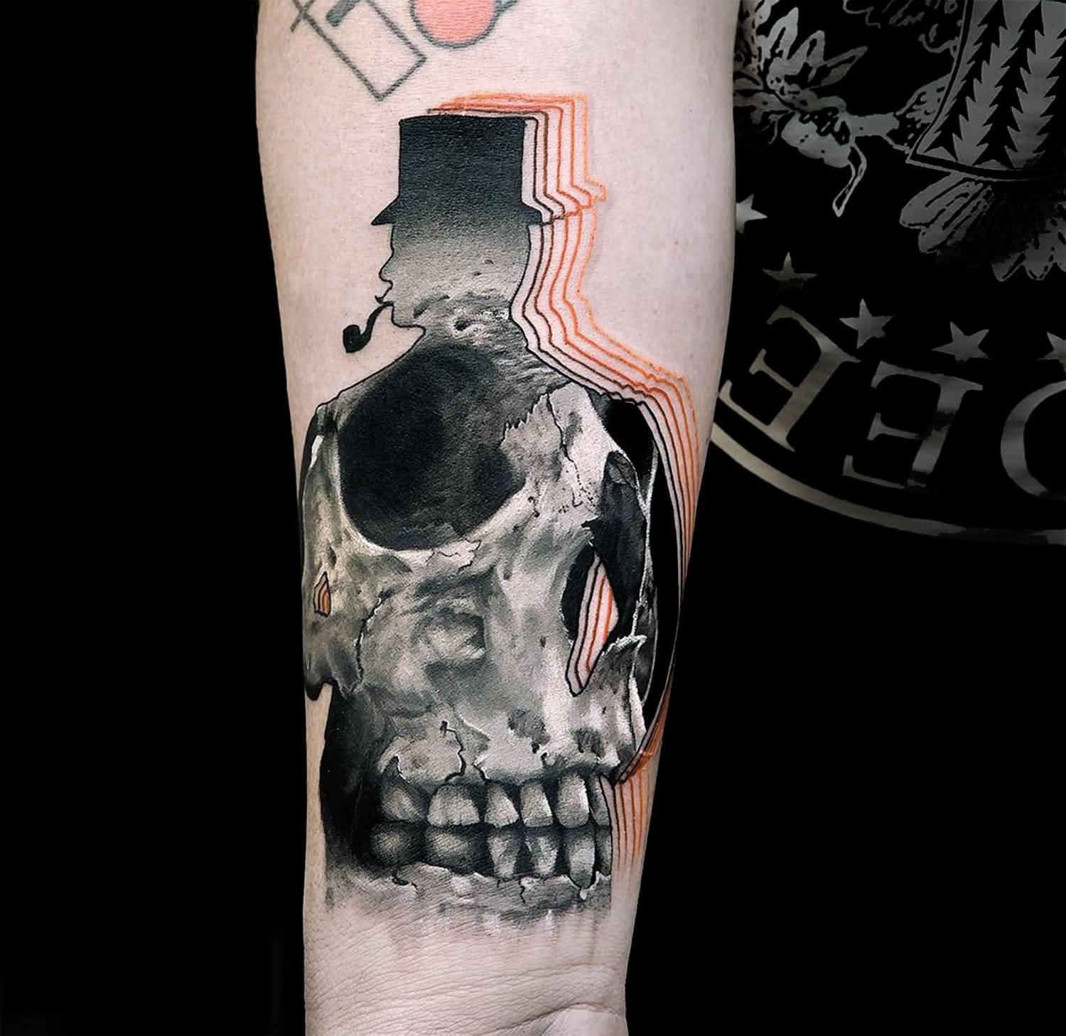 Gentleman Skull Tattoo Design