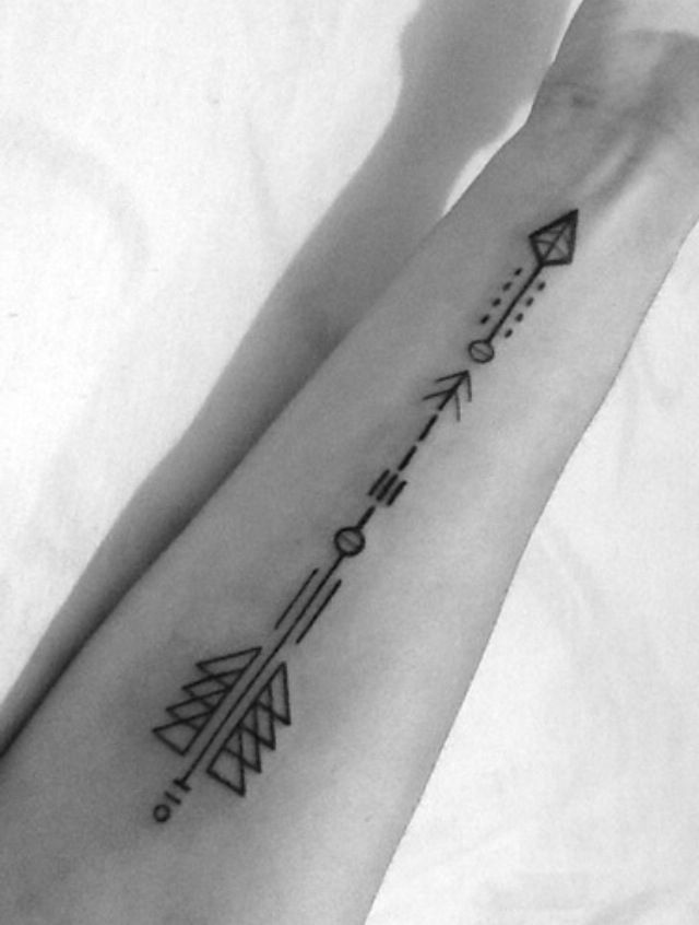 Geometric Arrow Tattoo On Full Arm