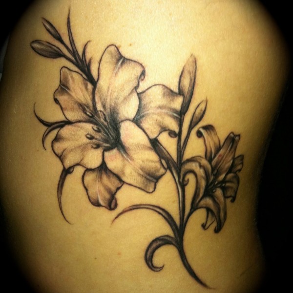 Gray Orchid Flower Tattoo Design idea