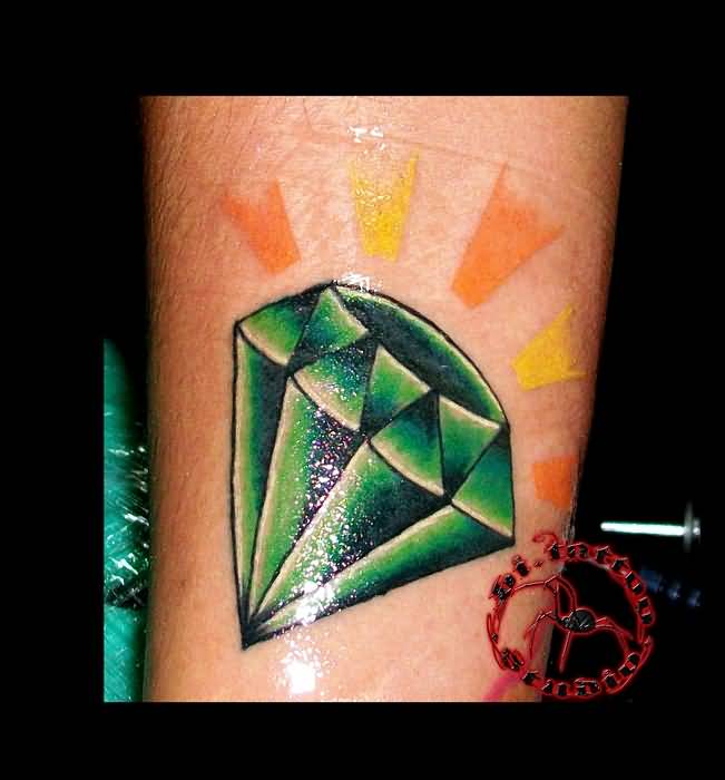 Green Diamond Tattoo Design