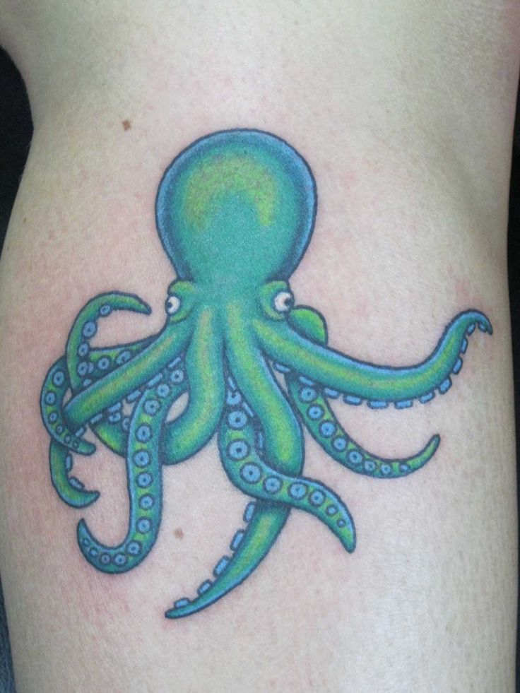 Green Octopus Tattoo Design idea