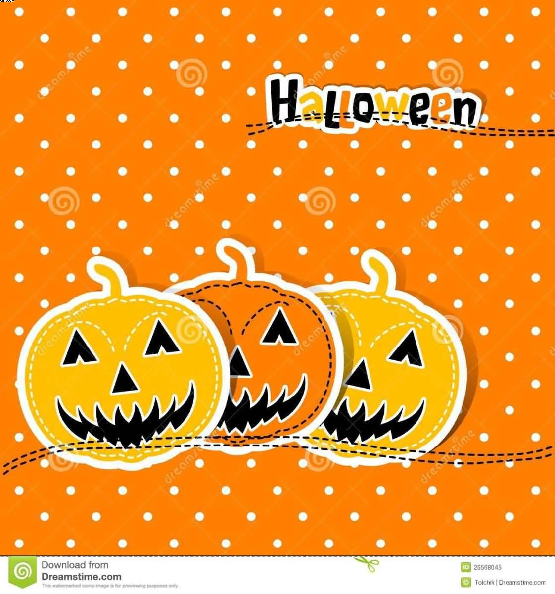 Halloween Wishes Card Pumpkins image