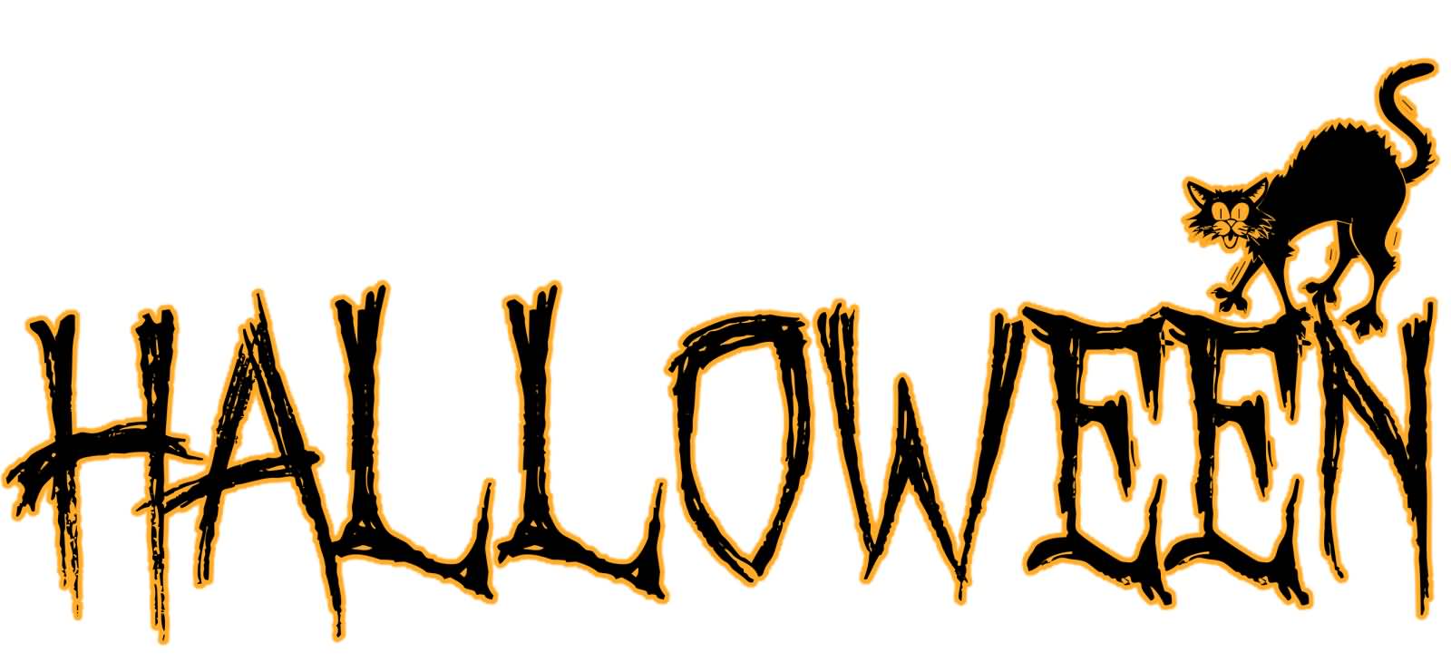 Halloween Wishes Scared Cat Clipart