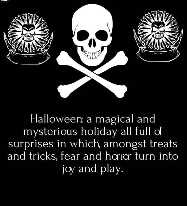 Halloween a magical and mysterious holiday all full of surprises in which amongest treats and tricks fear and horror turn into joy and play