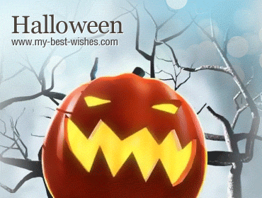 Halloween wishes from laughing pumpkin