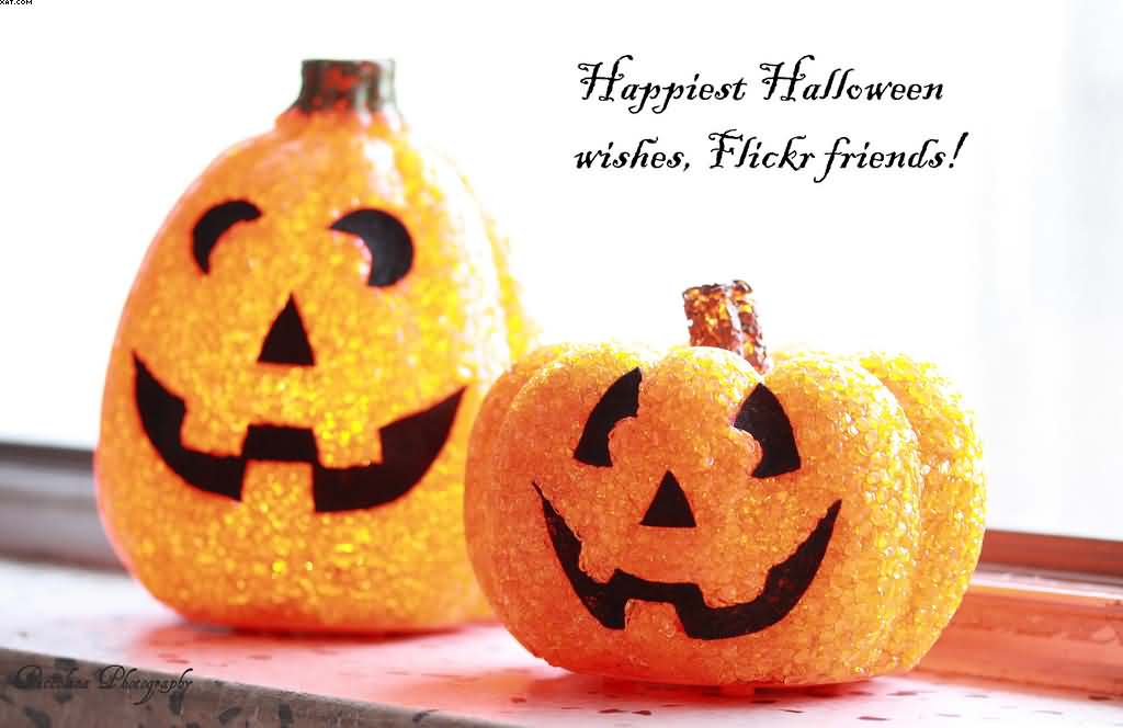 Happiest Halloween Wishes For Friends Three Pumpkins