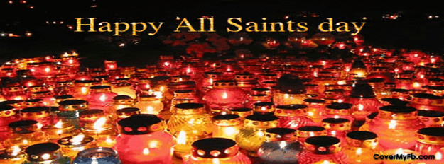 Happy All Saints Day Lamps In Background