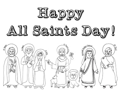 Happy All Saints Day coloring page
