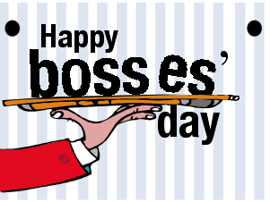 Happy Bosses Day Text In Tray