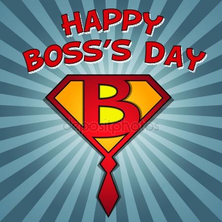 Happy Boss's Day Super Boss Logo Illustration