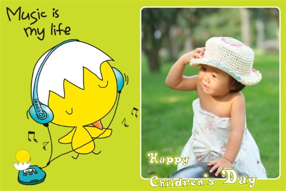 Happy Children’s Day baby girl with hat image