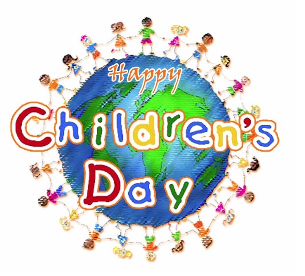 Happy Children’s day Many happy children around the world background illustration