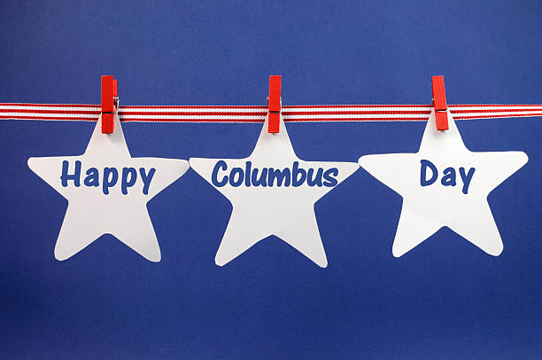 Happy Columbus Day Hanging Paper Stars