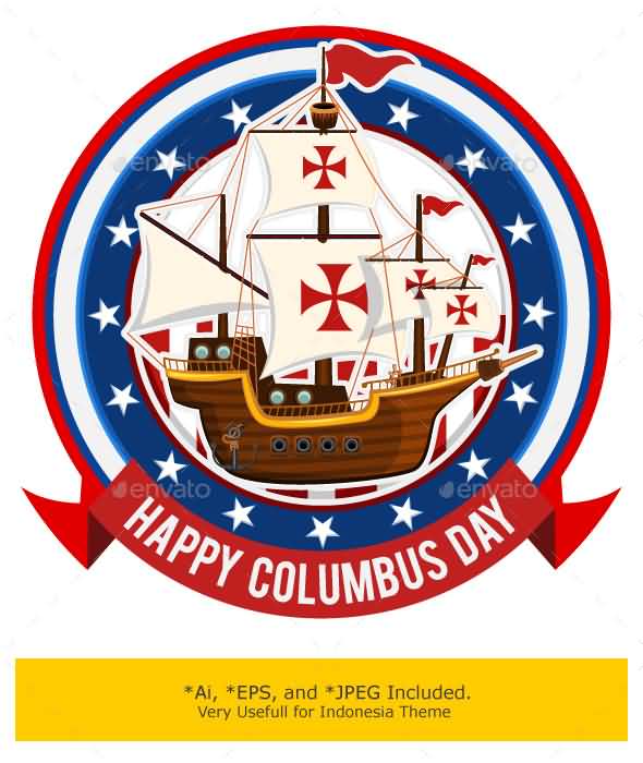 Happy Columbus Day Illustration