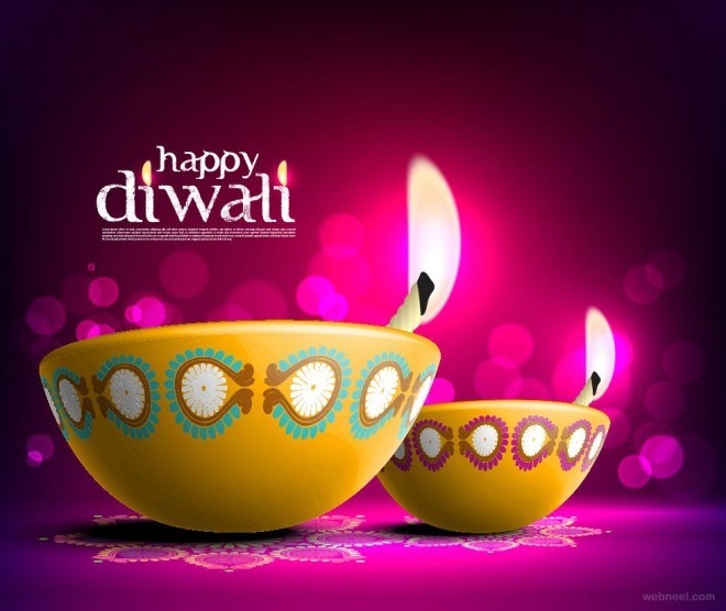 Happy Diwali Beautiful Diyas Picture
