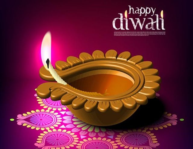 Happy Diwali Diya Illustration