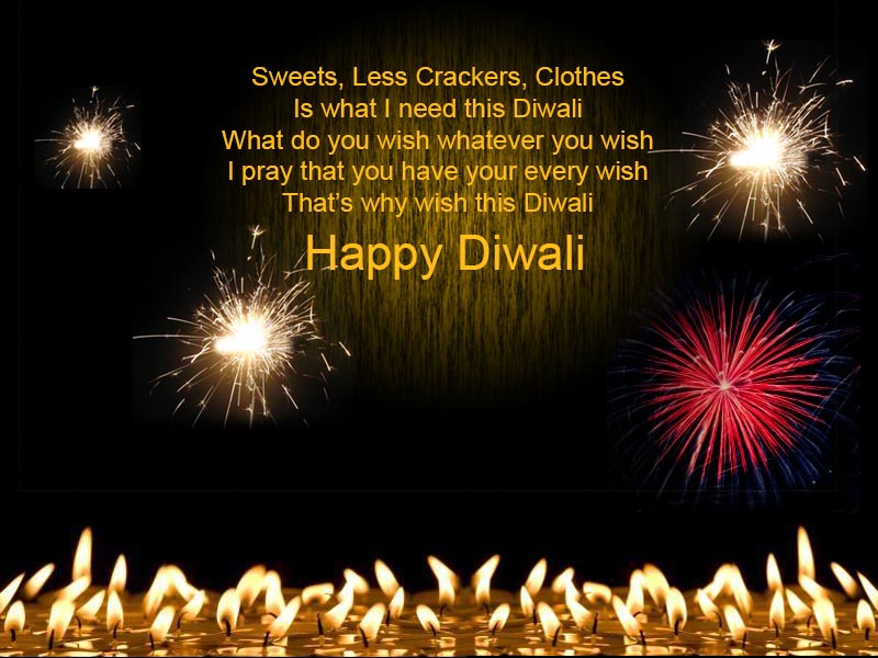 Happy Diwali Fireworks In Background Greeting Card