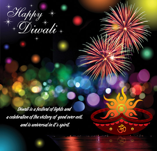 Happy Diwali Fireworks In Background