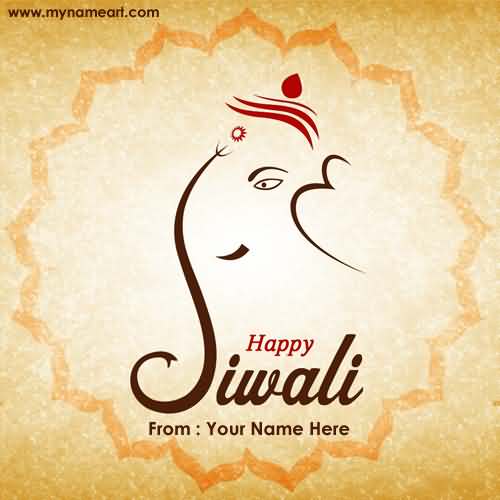 Happy Diwali Lord Ganesha Blessings Greeting Card