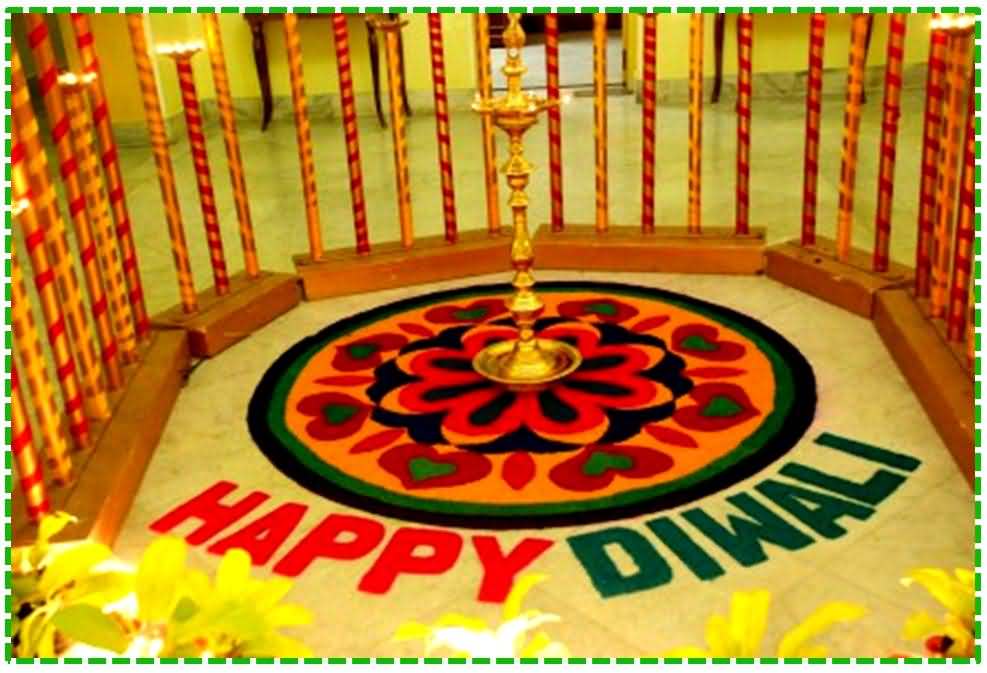 Happy Diwali Rangoli Decoration Idea