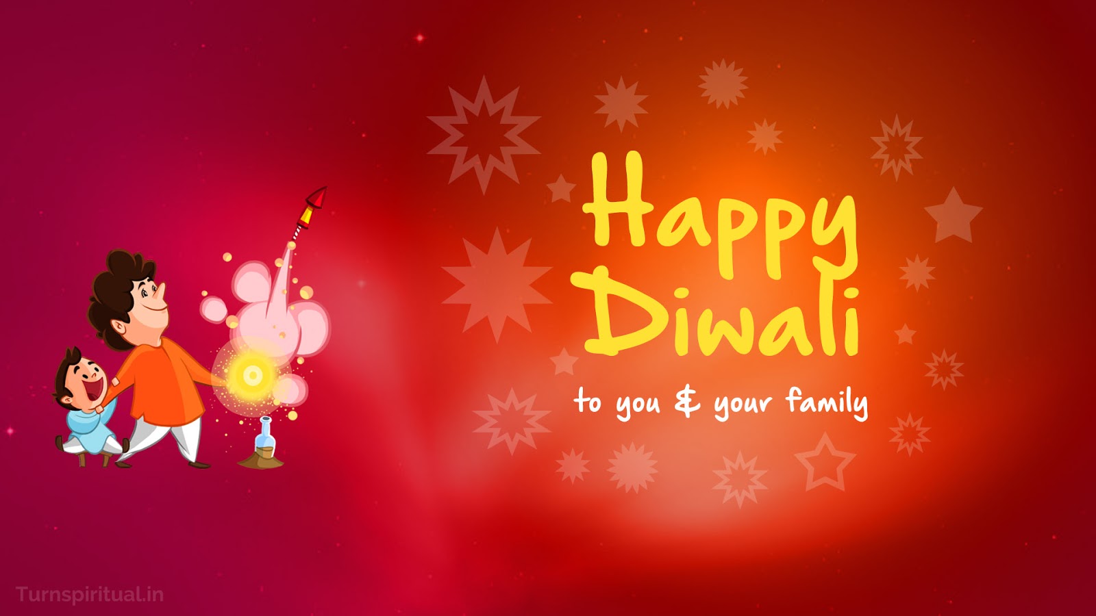 Happy Diwali To You And Your Family Illustration