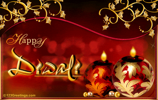 Happy Diwali Twinkling Glitter Ecard
