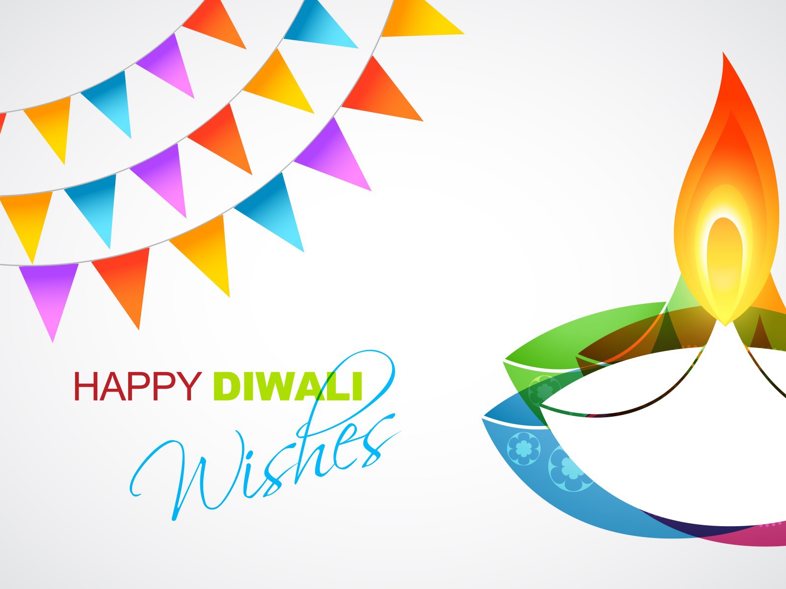 Happy Diwali Wishes Party Banner And Diyas Illustration