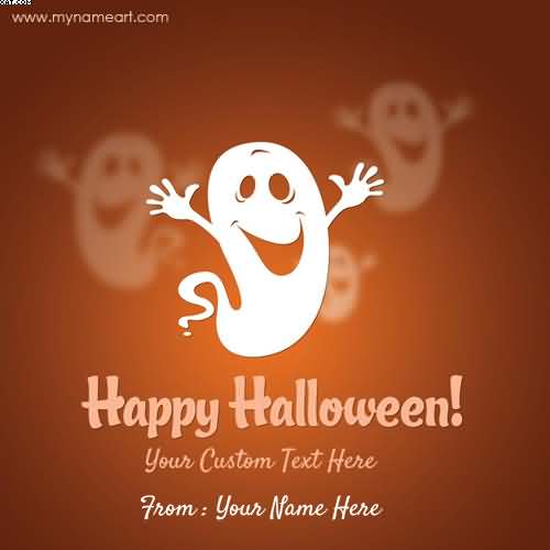 Happy Halloween Greeting Card With Custom Text image
