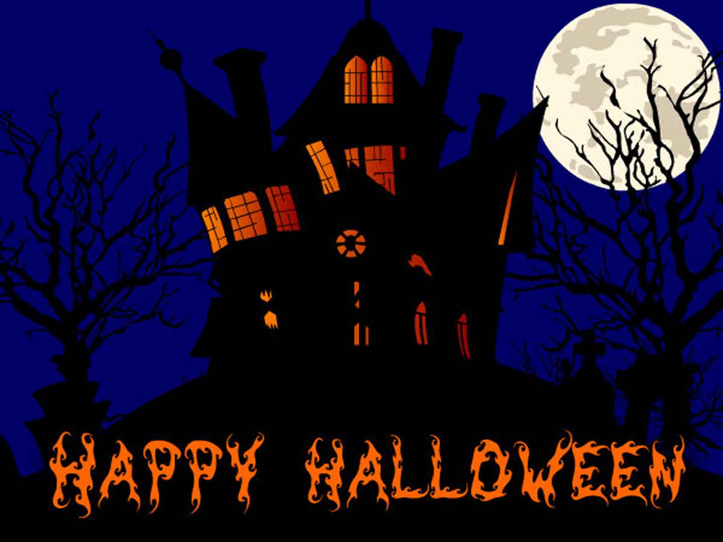 Happy Halloween Haunted house And Full Moon