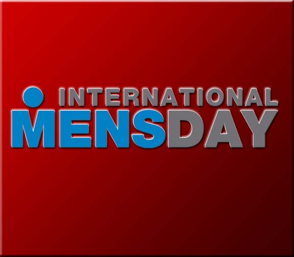Happy International Men’s Day red background graphic image