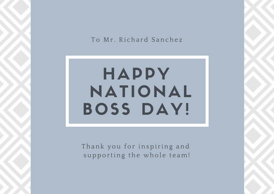 Happy National Boss Day Greeting Card