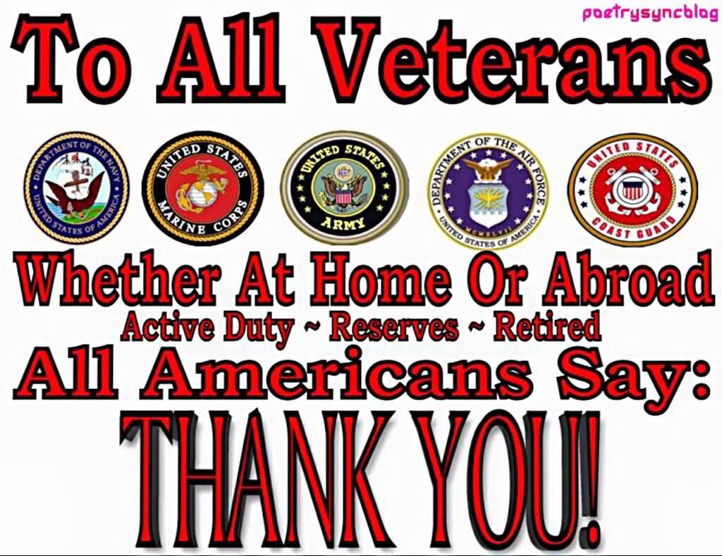Happy Veterans Day to all veterans whether at home or abroad all americans say thank you various medals image