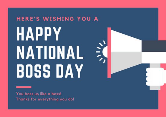 Here’s Wishing You A Happy Natinal Boss Day Greeting Card