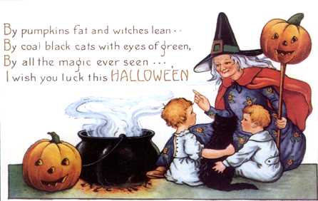 I Wish You Luck This Halloween witch with children Picture