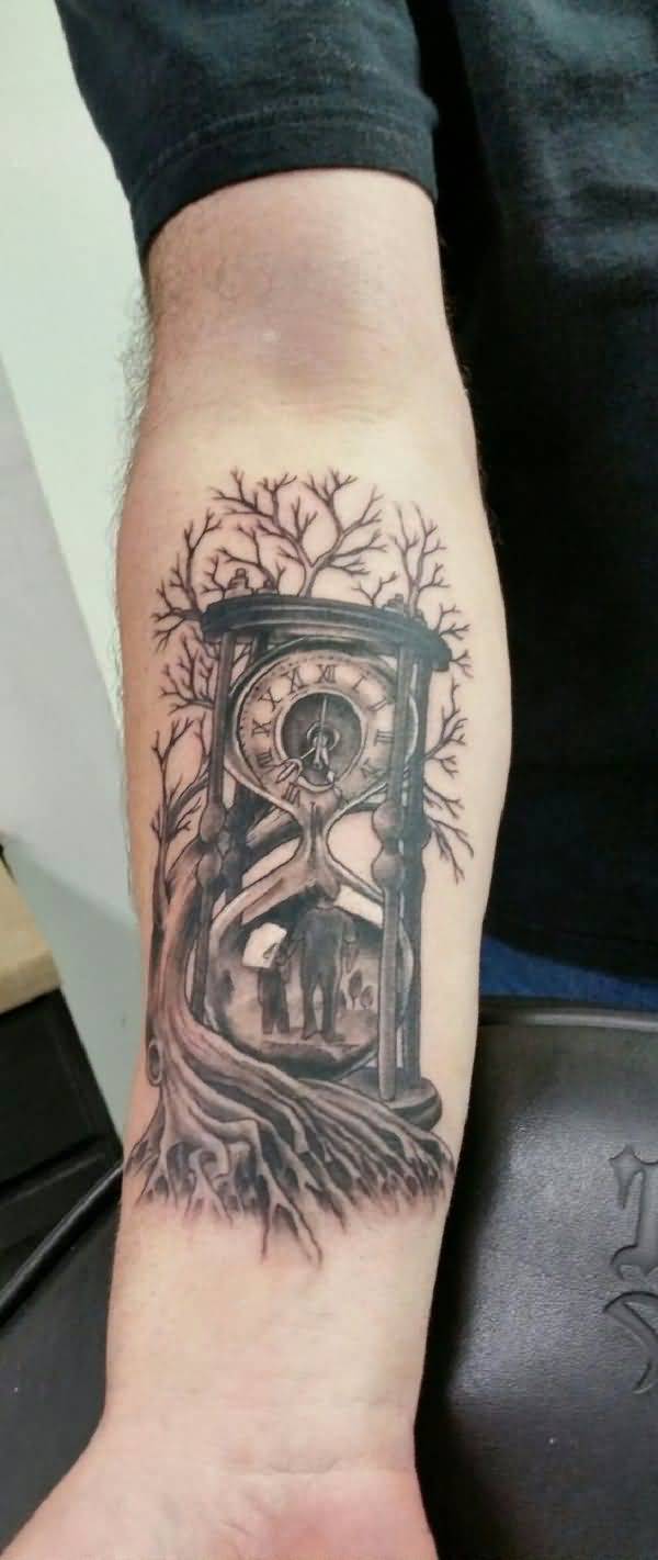 Incredible Hourglass Tattoo On Forearm