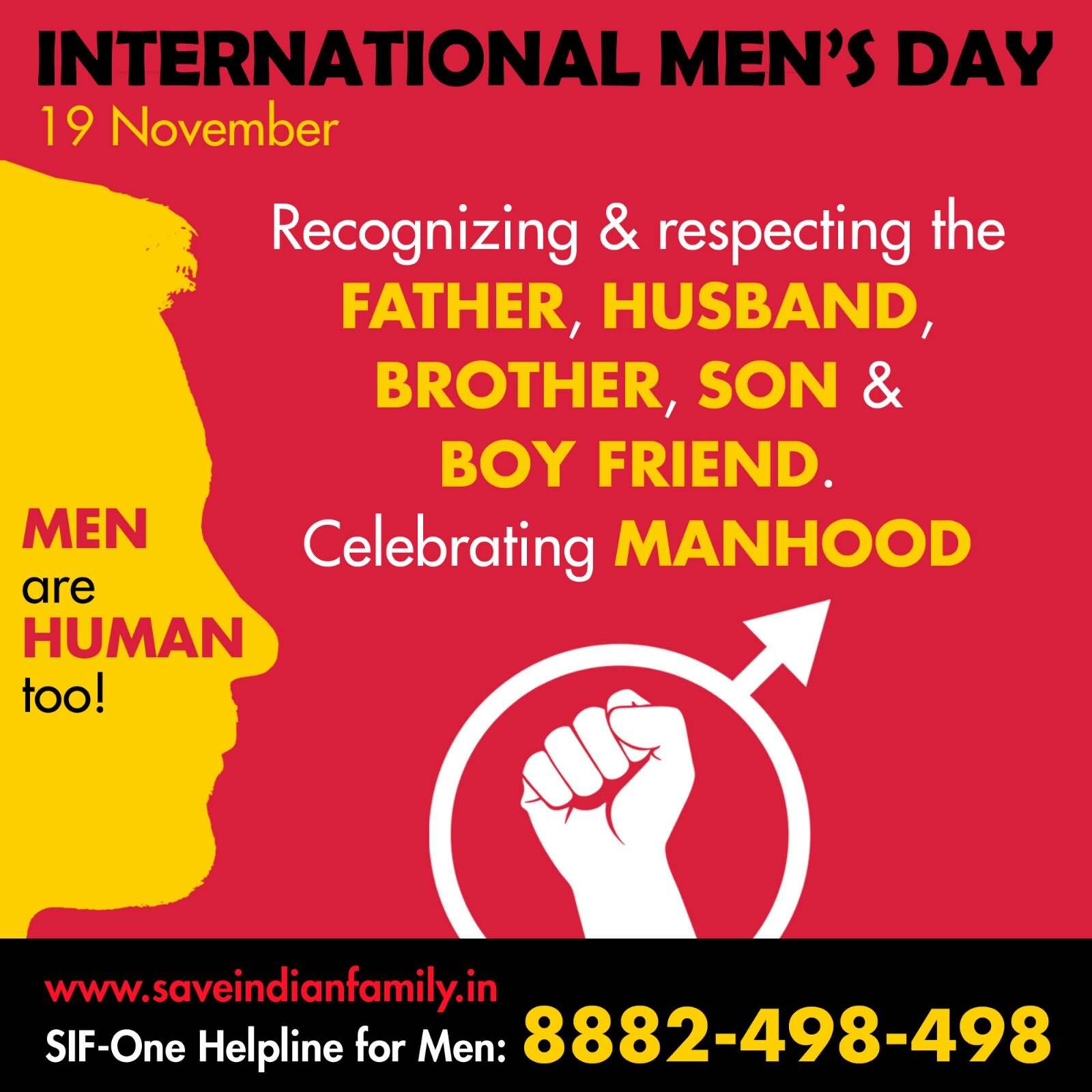 International Mens Day 19 November Celebrating Manhood