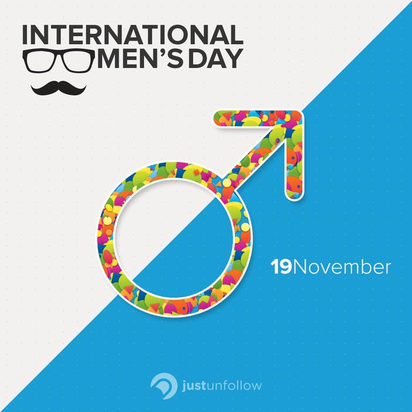 International Men’s Day 19 november Men power colorful symbol card