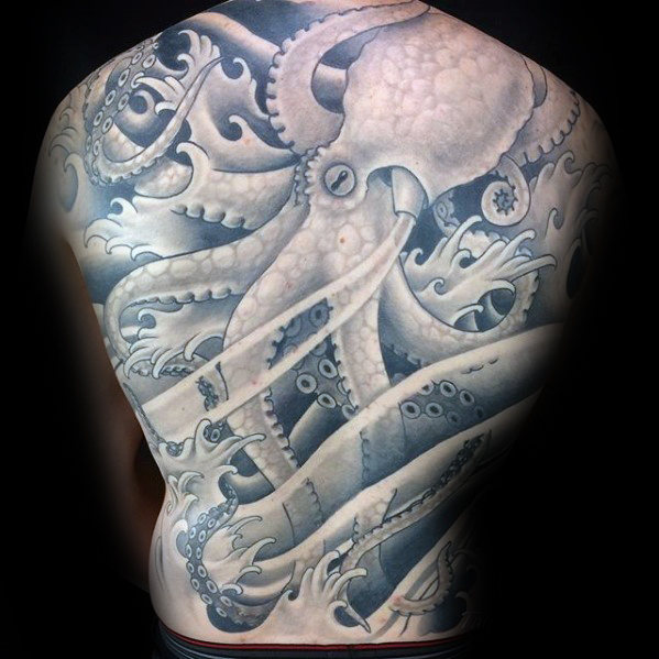 Japanese Octopus Tattoo On Full back