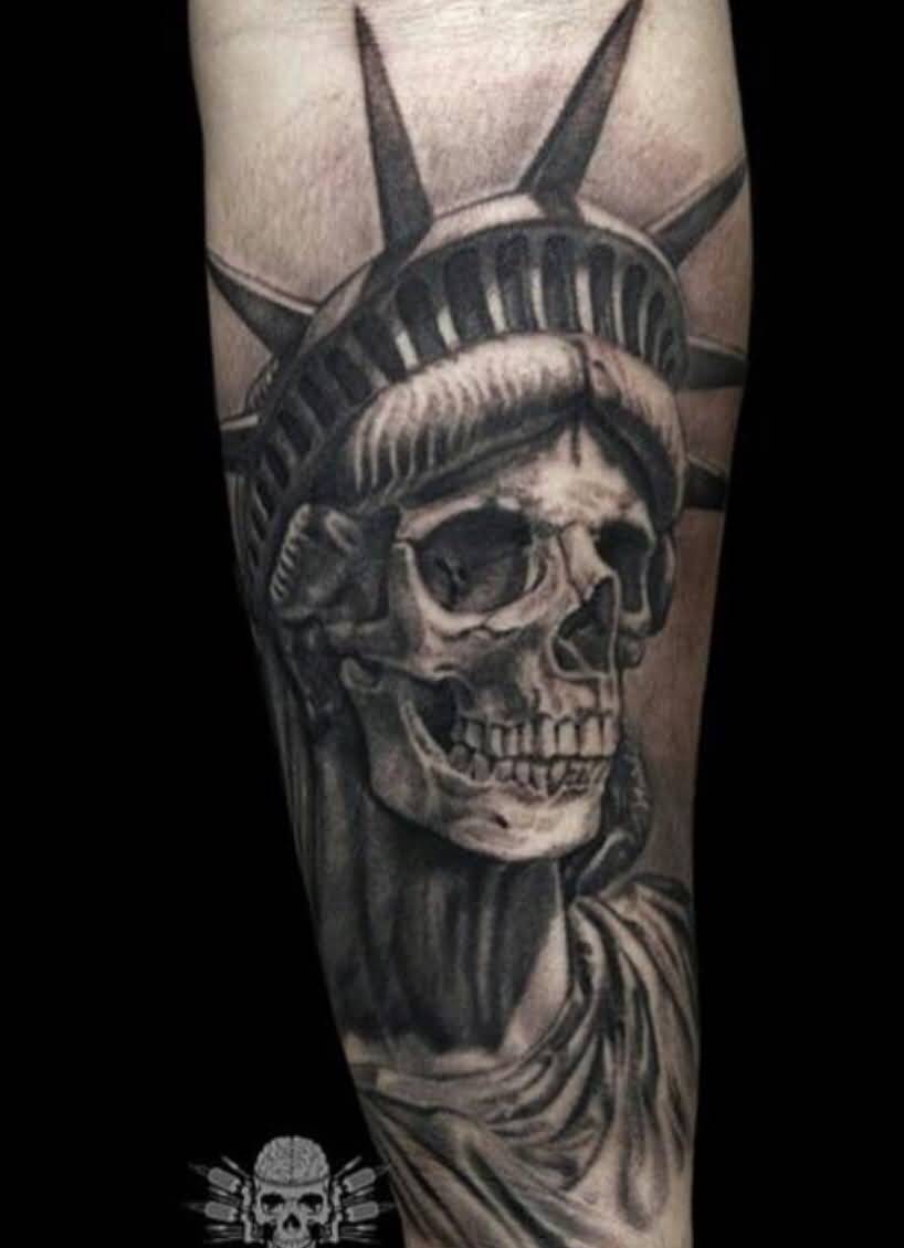 Liberty Skull Tattoo Design