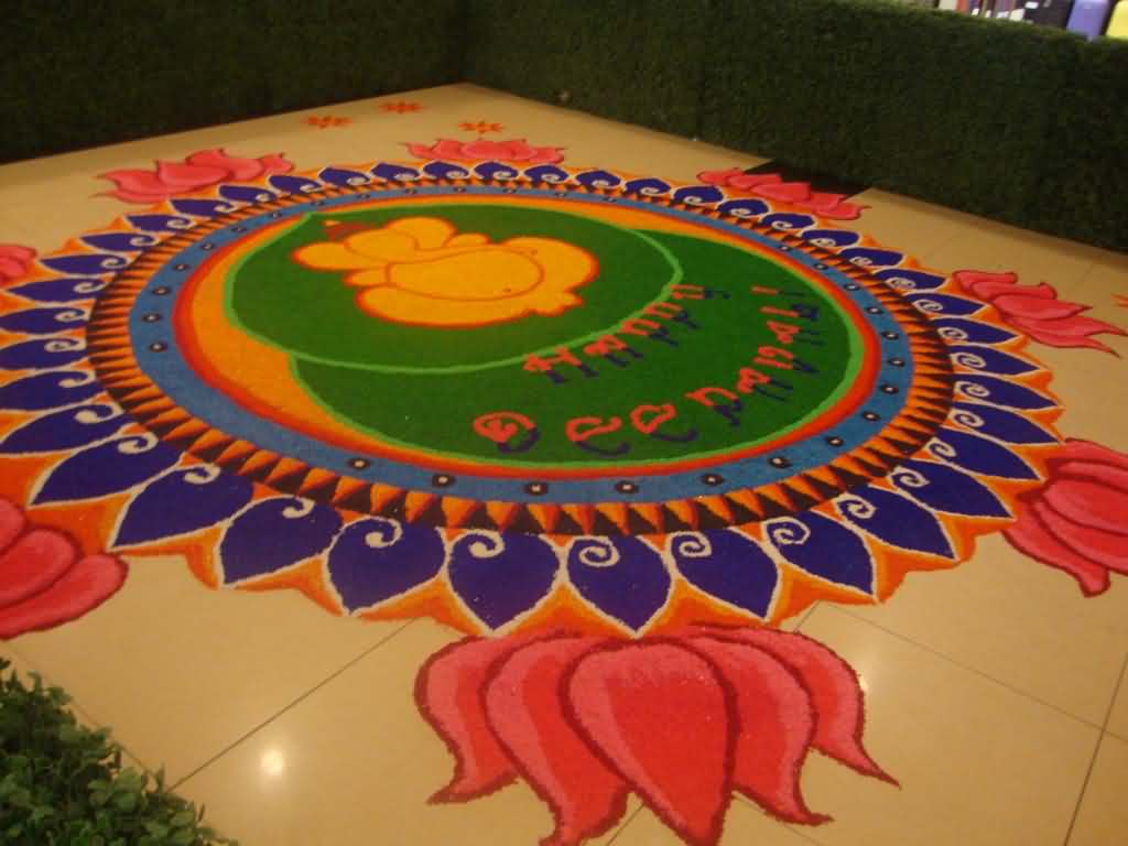 Lord Ganesha Rangoli Design For Diwali Decoration