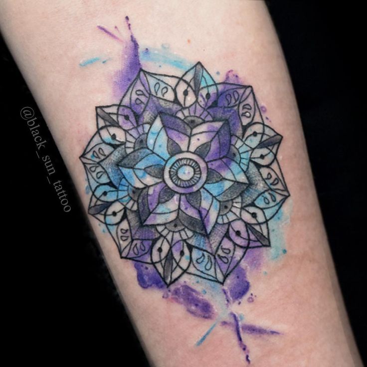 Mandala Watercolor Flower tattoo Design