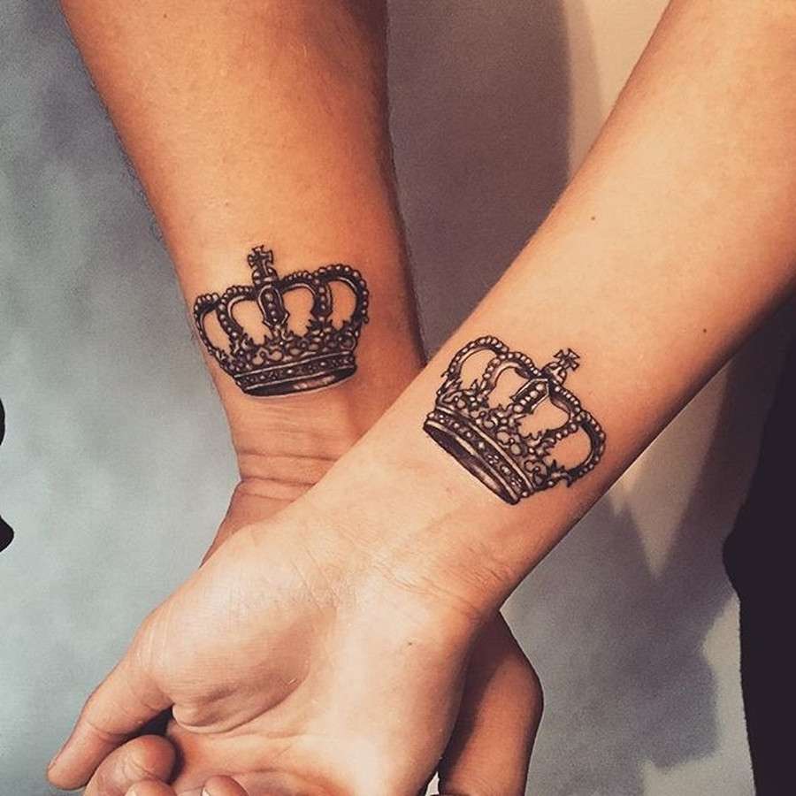 Matching Crown Tattoos On Wrists