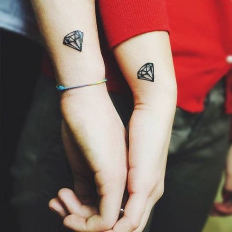 Matching Diamond Tattoo On Arms