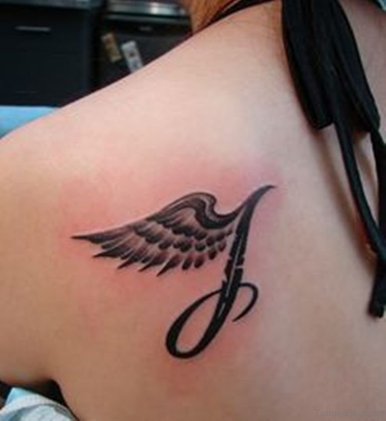 Memorial Angel Tattoo On Back